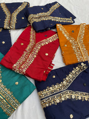 Kora dabka embroidered kurta