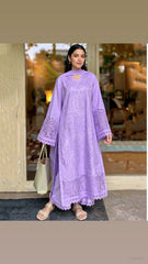 IRISH CHICKAN LAWN DRESS (LAVENDER)