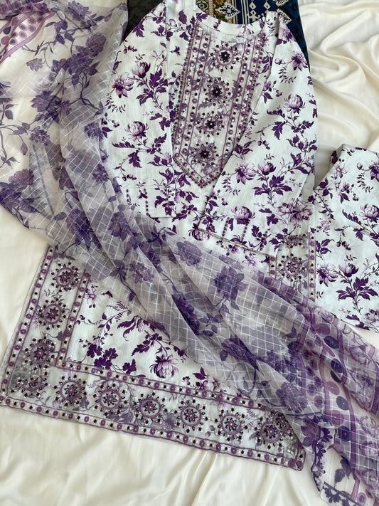 ZEENYA 3PC LAWN DRESS