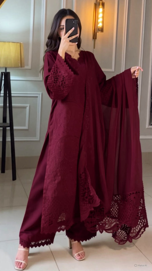 IRISH LAWN 3PC (MAROON)