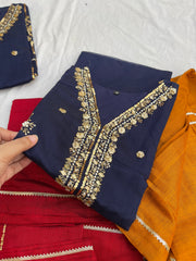 Kora dabka embroidered kurta