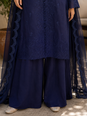 Midnight blue 3 pc lawn dress