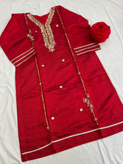 Kora dabka embroidered kurta