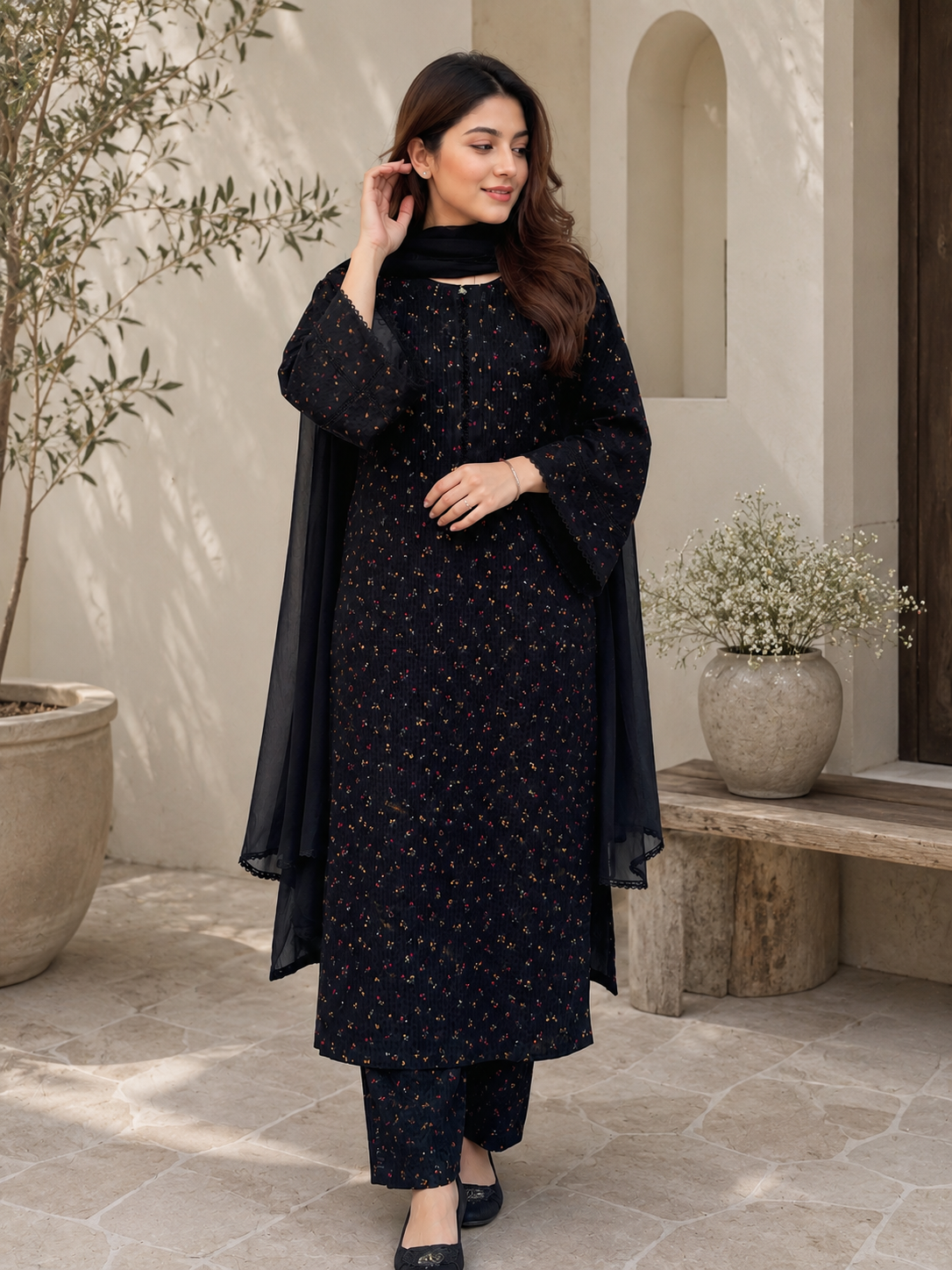RANYA 3pc LAWN DRESS