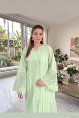 IRISH 3PC LAWN DRESS (PASTEL GREEN )