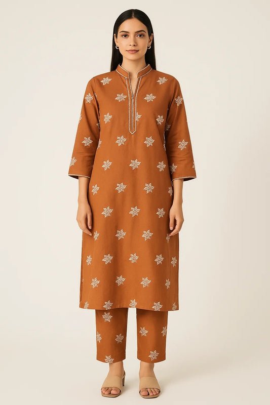 BASIC EMBROIDERED COORD SET