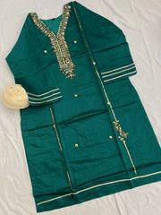 Kora dabka embroidered kurta