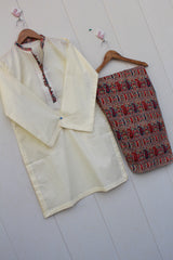 TASHO FARSHI SHALWAR SET (OFF WHITE )