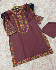 Embroidered lawn dress