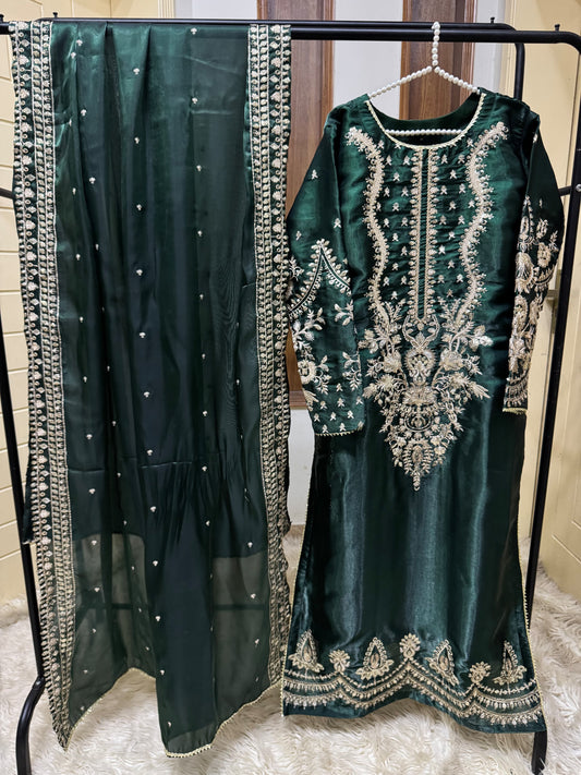 Mehrunisa GREEN 3pc dress