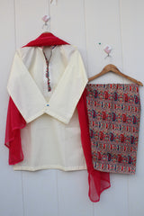 TASHO FARSHI SHALWAR SET (OFF WHITE )