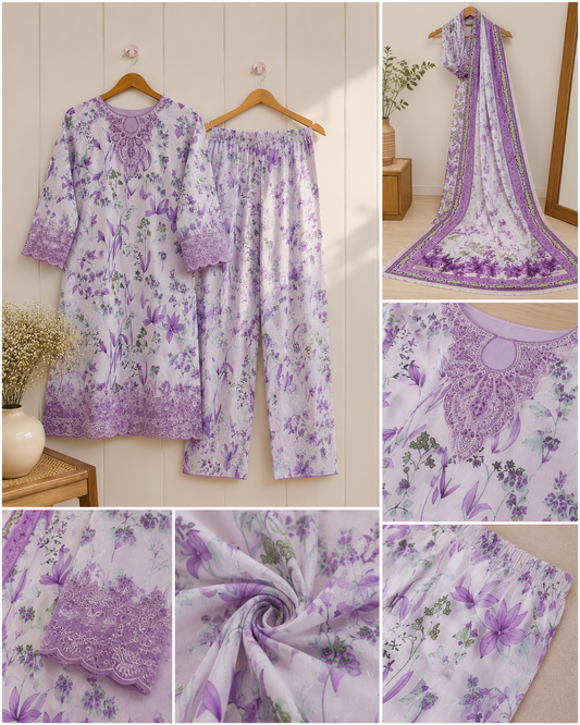 Simple lawn 3pc dress