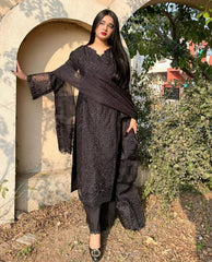 IRISH LUXURY LAWN 3PC (BLACK )