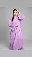 IRISH CHICKAN LAWN DRESS (LAVENDER)