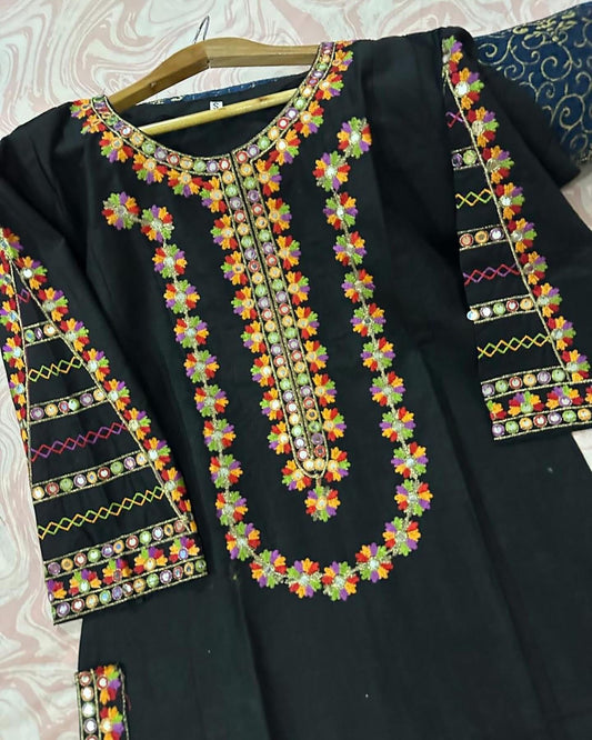 Embroidered lawn dress