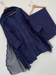 Midnight blue  3 pc lawn dress