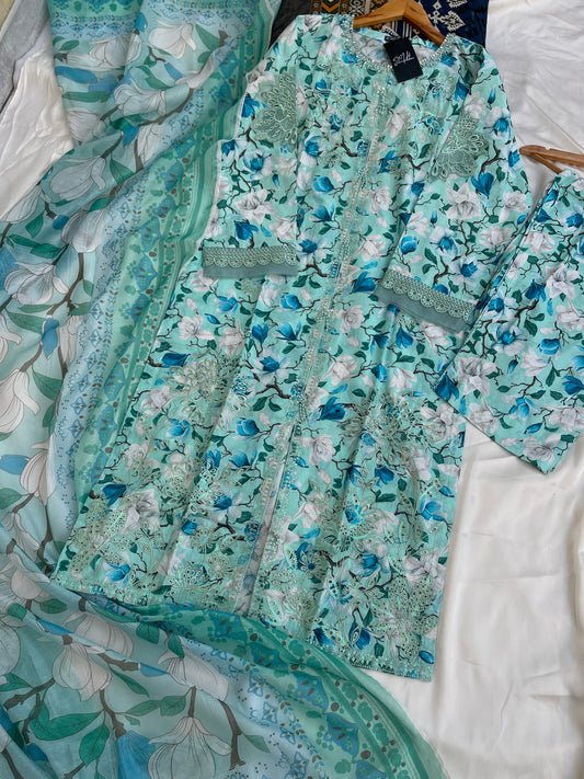 FAREENA 3PC LAWN DRESS