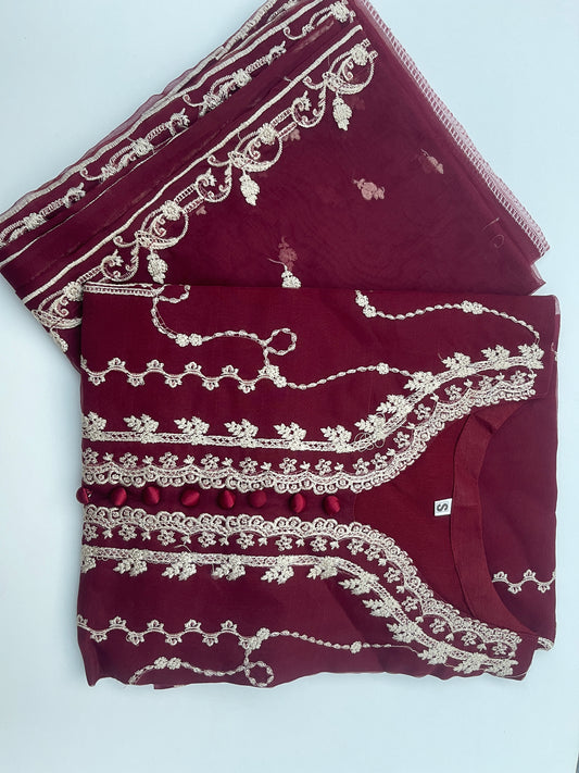 Organza embroidered dress