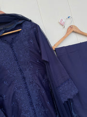 Midnight blue  3 pc lawn dress