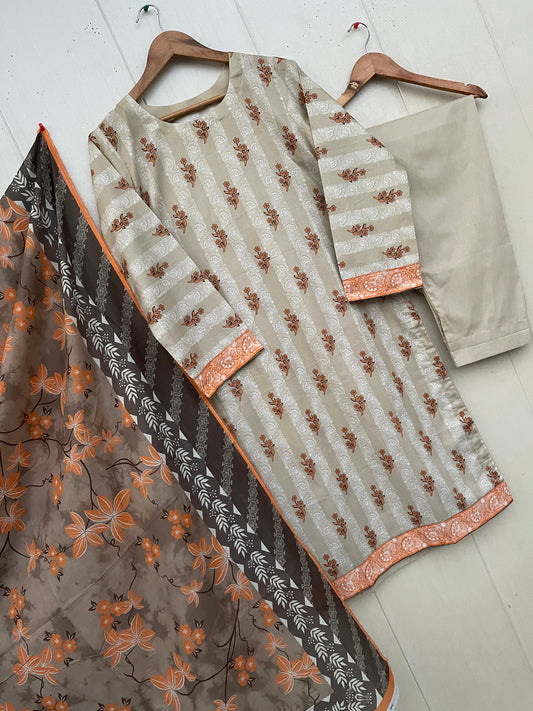 IERISH LAWN 3PC DRESS