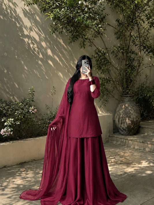 SAVY 3PC CHIFFON DRESS